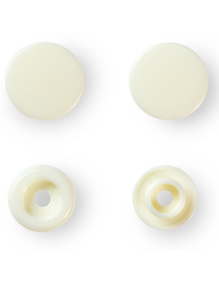Set di 30 bottoni a pressione Color Snaps 12,4 mm - Bianco sporco