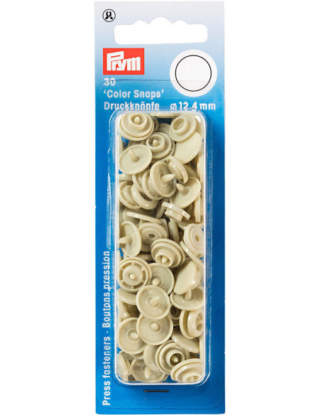 Set di 30 bottoni a pressione Color Snaps 12,4 mm - Beige