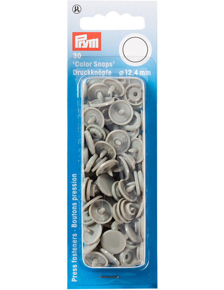 Set di 30 bottoni a pressione Color Snaps 12,4 mm - Grigio