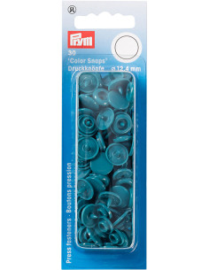 Set di 30 bottoni a pressione Color Snaps 12,4 mm - Blu petrolio