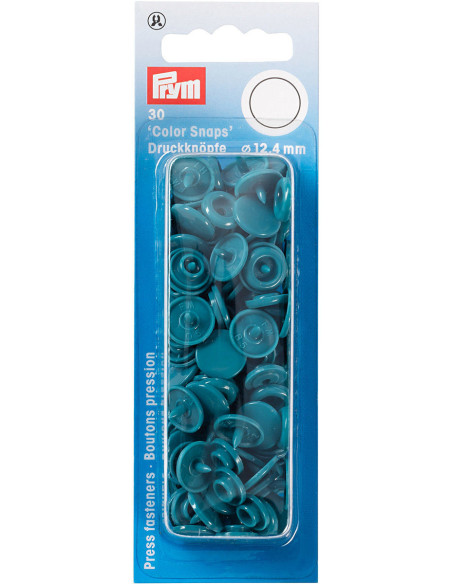 Set di 30 bottoni a pressione Color Snaps 12,4 mm - Blu petrolio