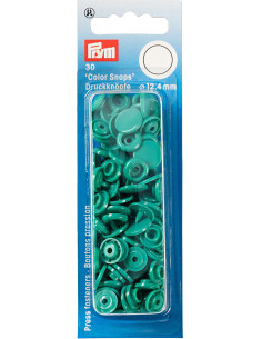 Set di 30 bottoni a pressione Color Snaps 12,4 mm - Verde smeraldo