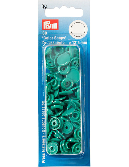 Set di 30 bottoni a pressione Color Snaps 12,4 mm - Verde smeraldo