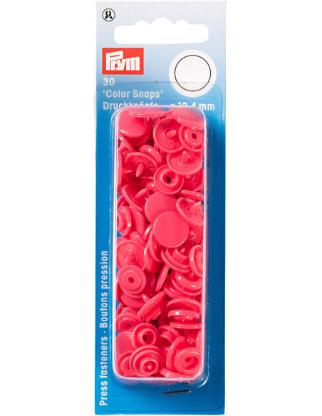 Set di 30 bottoni a pressione Color Snaps 12,4 mm - Lampone fucsia