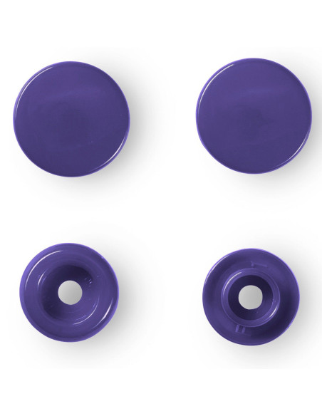 Set di 30 bottoni a pressione Color Snaps 12,4 mm - Viola scuro