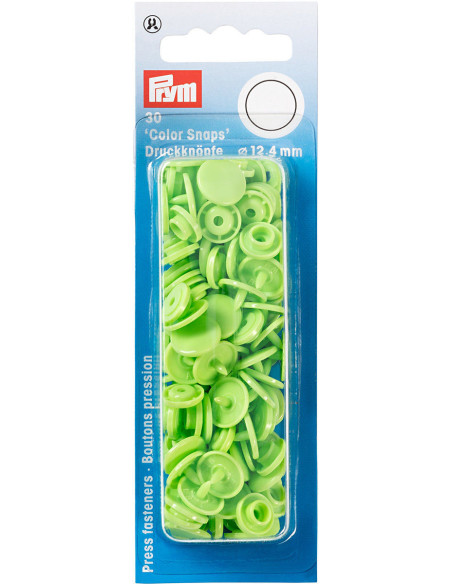 Set di 30 bottoni a pressione Color Snaps 12,4 mm - Verde mela
