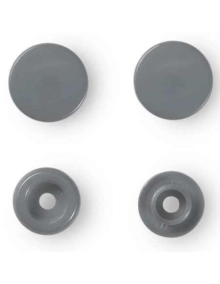 Set di 30 bottoni a pressione Color Snaps 12,4 mm - Grigio argento