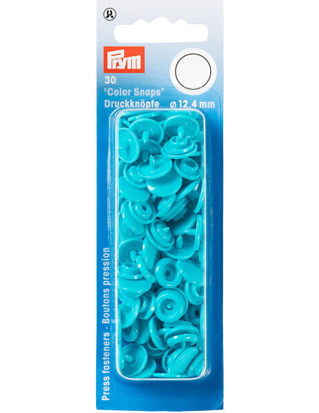 Set di 30 bottoni a pressione Color Snaps 12,4 mm - Turchese scuro
