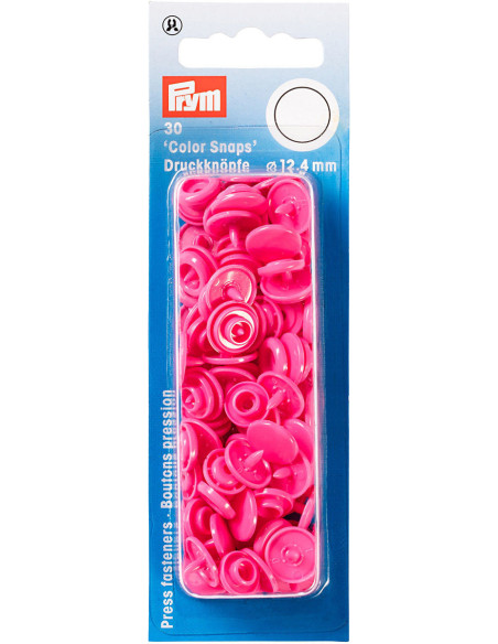 Set di 30 bottoni a pressione Color Snaps 12,4 mm - Fucsia