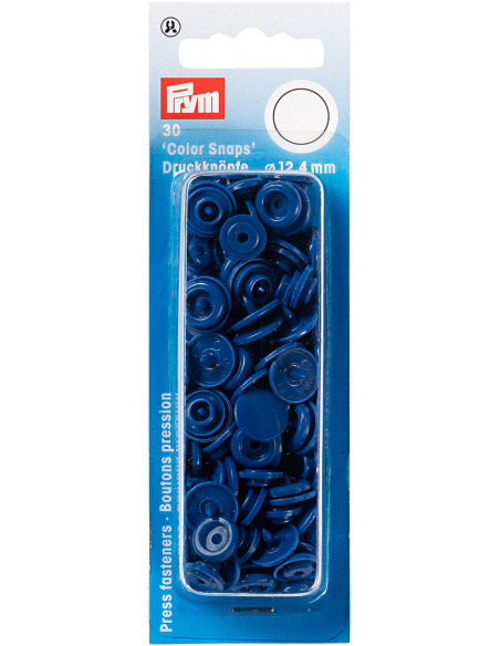 Set di 30 bottoni a pressione Color Snaps 12,4 mm - Blu scuro