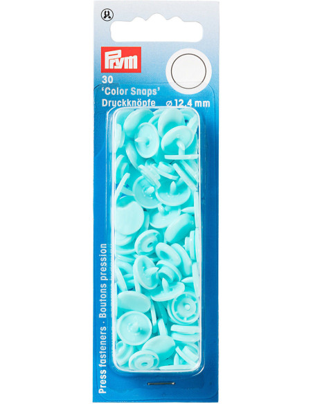 Set di 30 bottoni a pressione Color Snaps 12,4 mm - Turchese chiaro