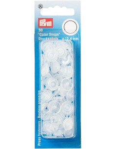 Set di 30 bottoni a pressione Color Snaps 12,4 mm - Trasparente brillante