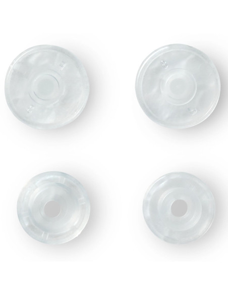 Set di 30 bottoni a pressione Color Snaps 12,4 mm - Trasparente brillante