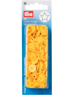 Set di 30 bottoni a pressione Color Snaps Stelle 12,4 mm - Giallo