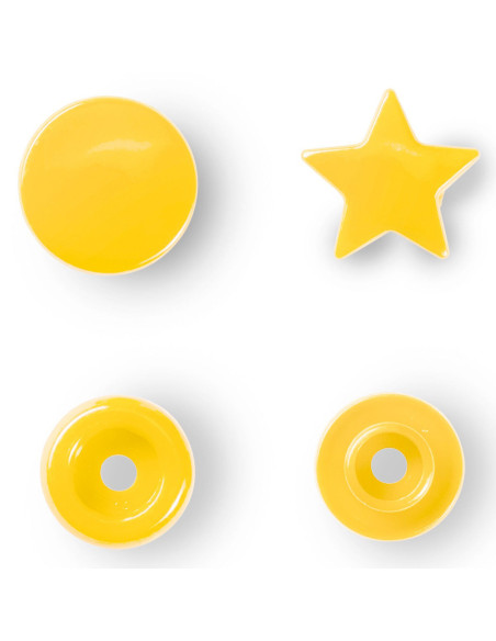 Set di 30 bottoni a pressione Color Snaps Stelle 12,4 mm - Giallo