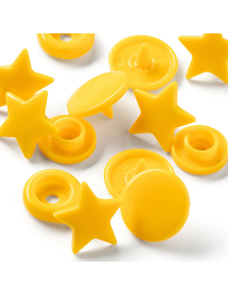 Set di 30 bottoni a pressione Color Snaps Stelle 12,4 mm - Giallo