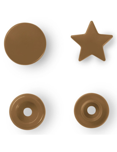 Set di 30 bottoni a pressione Color Snaps Stelle 12,4 mm - Oro