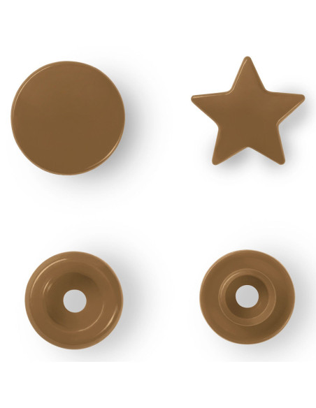 Set di 30 bottoni a pressione Color Snaps Stelle 12,4 mm - Oro