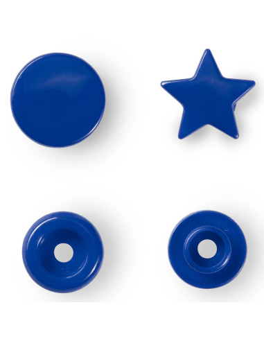 Set di 30 bottoni a pressione Color Snaps Stelle 12,4 mm - Blu reale