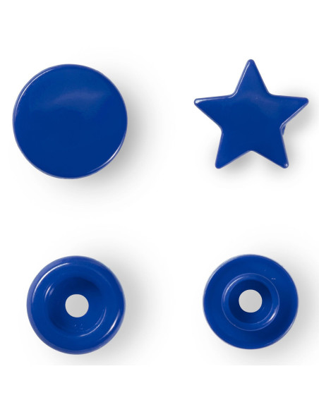 Set di 30 bottoni a pressione Color Snaps Stelle 12,4 mm - Blu reale