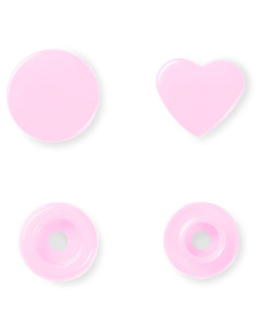 Set di 30 bottoni a pressione Color Snaps Cuori 12,4 mm - Rosa 2