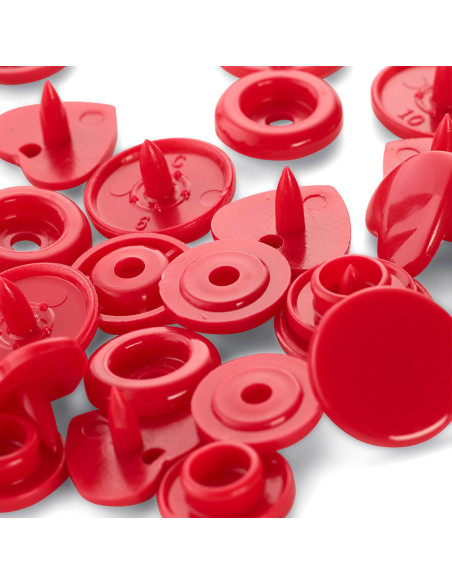Set di 30 bottoni a pressione Color Snaps Cuori 12,4 mm - Rosso