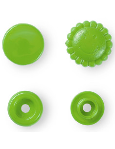 Set di 21 bottoni a pressione Color Snaps Fiori 13,6 mm - Verde 2
