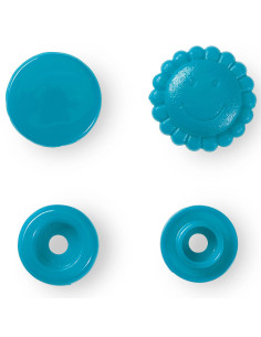 Set di 21 bottoni a pressione Color Snaps Fiori 13,6 mm - Turchese 2