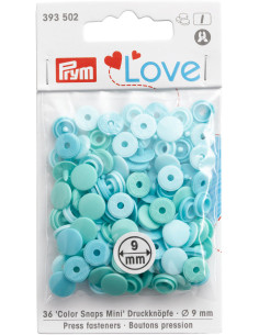 Set di 36 bottoni a pressione Color Snaps Mini 9 mm - Sfumature di Verde
