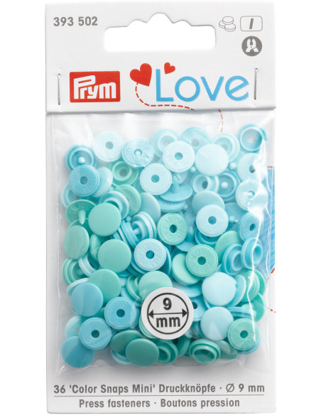 Set di 36 bottoni a pressione Color Snaps Mini 9 mm - Sfumature di Verde