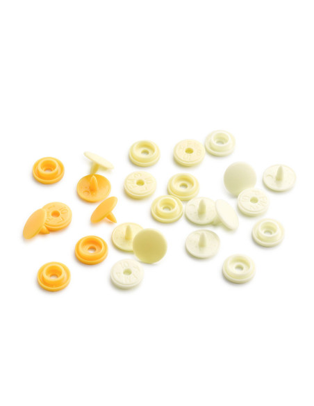Set di 36 bottoni a pressione Color Snaps Mini 9 mm - Gradazione di Giallo