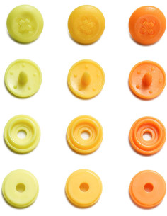 Set di 36 bottoni a pressione Color Snaps Mini 9 mm Optique - Giallo, giallo aranciato e arancione 2
