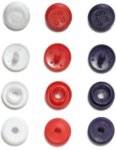 Set di 36 bottoni a pressione Color Snaps Mini 9 mm Optique - Blu, bianco e rosso 2