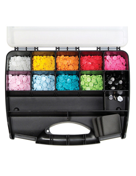 Scatola di 300 bottoni a pressione Color Snaps 12,4 mm