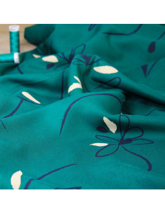 Tessuto twill di viscosa Bloom verde smeraldo - Églantine & Zoé 2