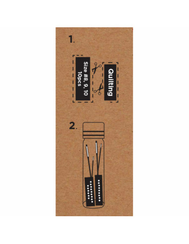 Tubo di vetro con 10 aghi da cucito quilting premium