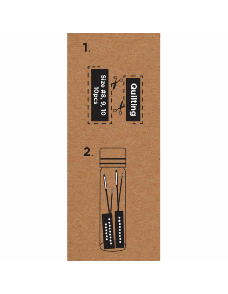 Tubo di vetro con 10 aghi da cucito quilting premium