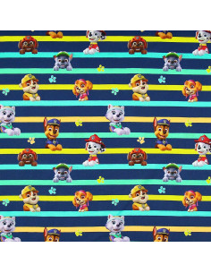 Tessuto jersey Paw Patrol - Personaggi e linee colorate 2