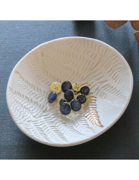 Bottone di stivaletto glitterato oro - Blu marino