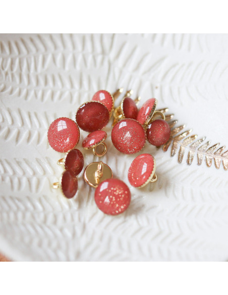 Stivaletto con paillettes dorate - Terracotta