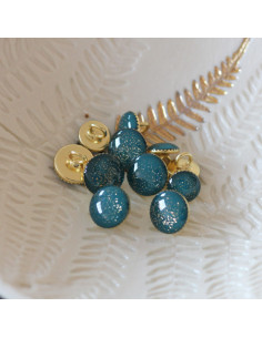 Bottone di stivaletto glitterato oro - Verde abete