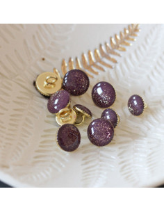 Stivaletto con paillettes dorate - Viola