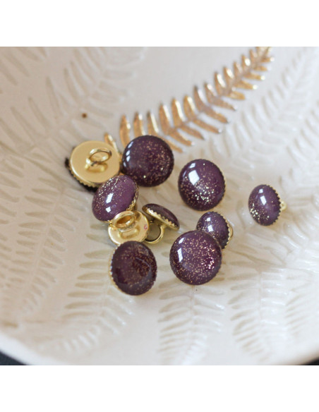 Stivaletto con paillettes dorate - Viola