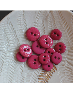 Bottone glitterato 2 fori - Fucsia