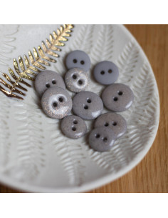 Bottone glitter 2 fori - Grigio
