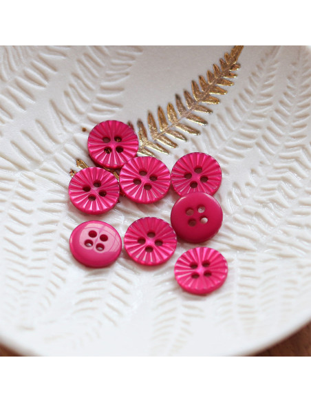Bottone margherita 4 fori - Fucsia