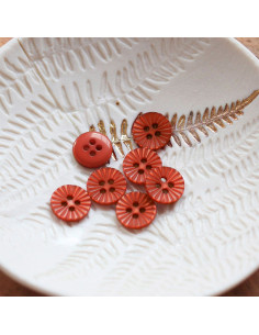 Bottone margherita 4 fori - Terracotta