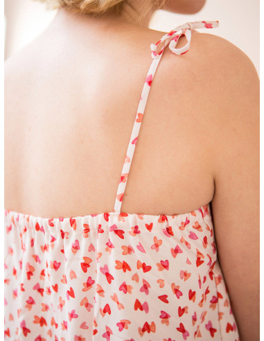 Modello di lingerie caraco e shorty - I love you - Lise Tailor
