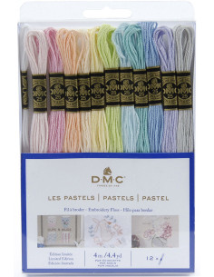 Confezione di 12 matassine di fili da ricamo mouliné DMC - I pastelli