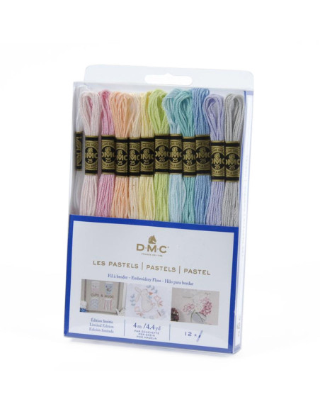 Confezione di 12 matassine di fili da ricamo mouliné DMC - I pastelli
